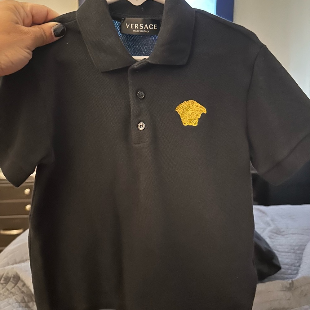 Versace Kids Black Polo Shirt